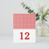 Carte postale Numéro de table Red Houndstooth (Debout devant)