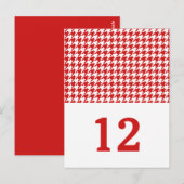 Carte postale Numéro de table Red Houndstooth (Devant / Derrière)