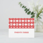 Carte postale Numéro de table Red Modern Deco (Debout devant)