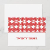 Carte postale Numéro de table Red Modern Deco (Devant / Derrière)