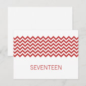 Carte postale Numéro de table Red Simple Chevron (Devant / Derrière)