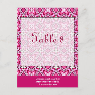 Carte postale Numéro de table rose