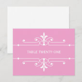 Carte postale Numéro de table rose fantaisie (Devant / Derrière)