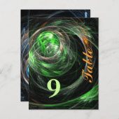 Carte postale Numéro de table verte autour du mond (Devant / Derrière)