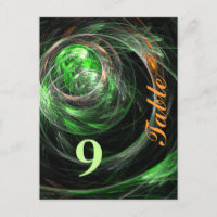 Carte postale Numéro de table verte autour du mond