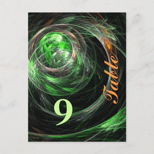 Carte postale Numéro de table verte autour du mond (Devant)