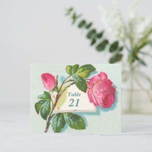 Carte postale Numéro de table vintage (Debout devant)