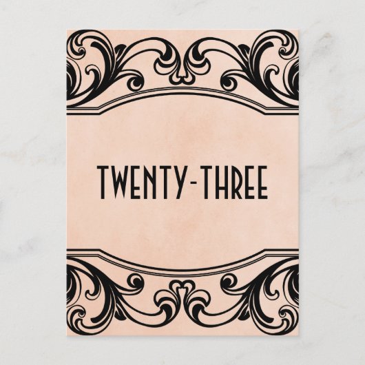 Carte postale Numéro de tableau de la table de poi (Devant)