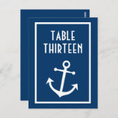 Carte Postale Numéro de tableau de l'Ancre de bateau (bleu foncé (Devant / Derrière)