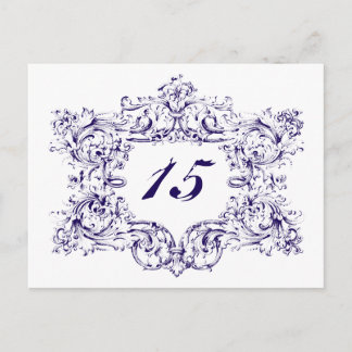 Carte Postale Numéro de tableau du cadre bleu de la Marine