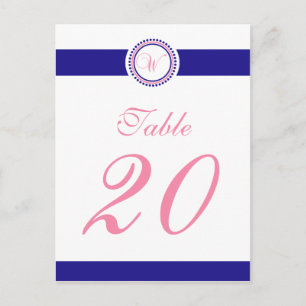 Carte Postale Numéro de tableau du point W (rose / bleu)