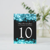 Carte Postale Numéro de tableau Éclairage Turquoise (Debout devant)