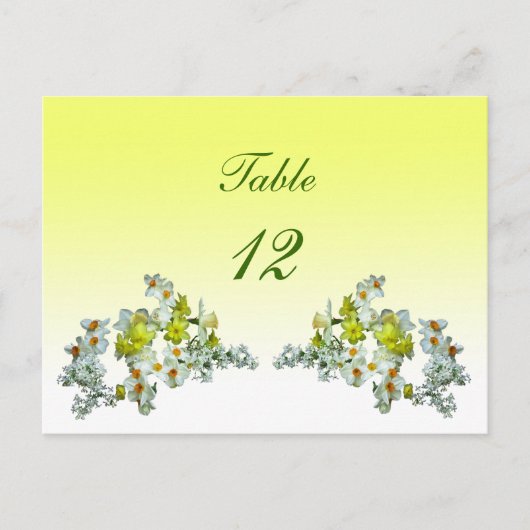 Carte Postale Numéro de tableau Floral Jaune (Devant)