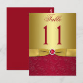 Carte postale Numéro de tableau Floral Rouge et Or (Devant / Derrière)