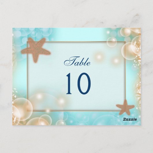 Carte Postale NUMÉRO DE TABLEAU mariage de la tangerine bleue (Dos)