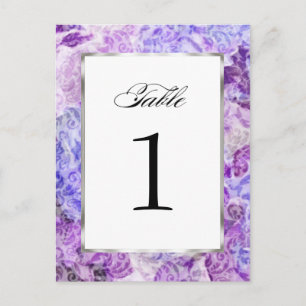 Carte Postale Numéro de tableau Purple Floral Damask
