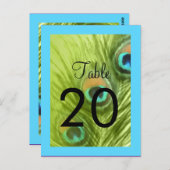 Carte Postale Numéro de tableau Turquoise bleu et citron vert (Devant / Derrière)