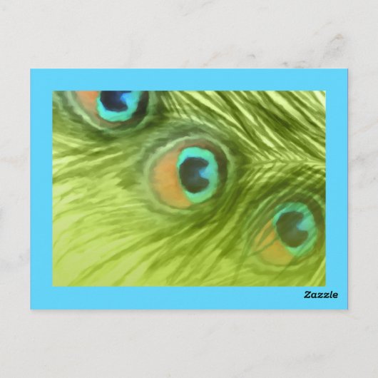 Carte Postale Numéro de tableau Turquoise bleu et citron vert (Dos)