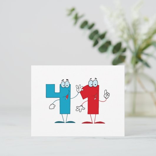 Carte Postale Numéro heureux 41 (Debout devant)