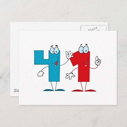 Carte Postale Numéro heureux 41 (Devant / Derrière)