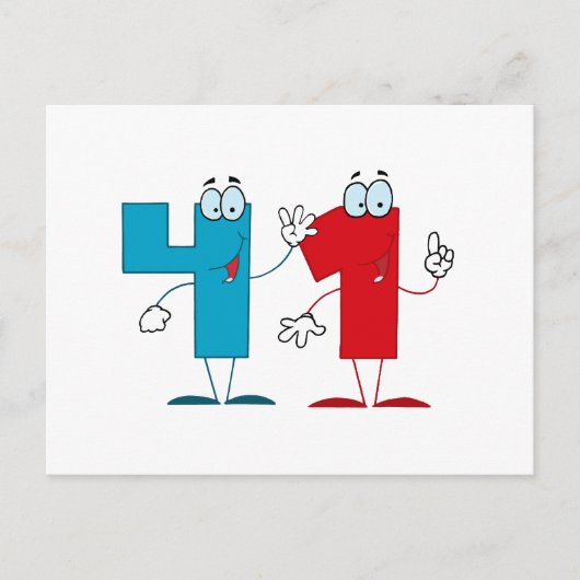 Carte Postale Numéro heureux 41 (Devant)