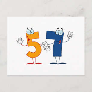 Carte Postale Numéro heureux 57