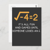 Carte Postale Numéro imaginaire Mathématicien Funny Math Nerd (Devant / Derrière)