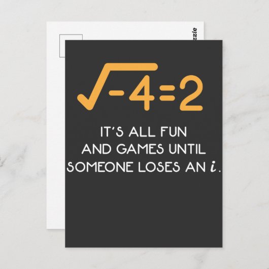 Carte Postale Numéro imaginaire Mathématicien Funny Math Nerd (Devant / Derrière)