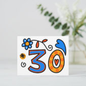 Carte Postale Numéro Trente caricature Anniversaire (Debout devant)