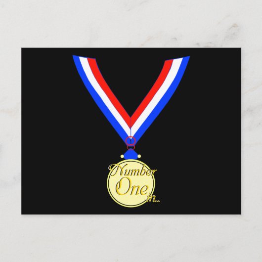 Carte Postale Numéro un médaillé d'or or (Devant)