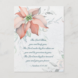 Carte Postale Numéros 6:24-26 Le Seigneur vous bénisse Noël