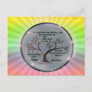 Carte Postale Numéros 6:24-26 Seigneur vous bénisse et vous gard