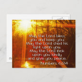 CARTE POSTALE NUMÉROS 6:24 BIBLE VERSE - QUE L'ÉTERNEL TE BÉNUE (Devant / Derrière)