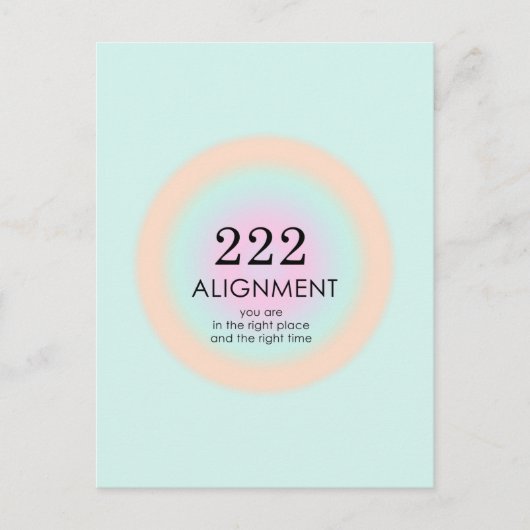 Carte Postale Numéros d'angle Numérologie 222 Alignement Motivat (Devant)