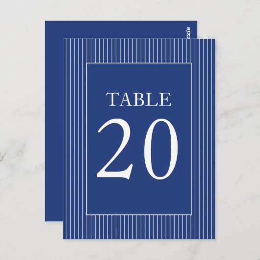 Carte Postale Numéros de tableau à rayures (bleu marine / blanc) (Devant / Derrière)