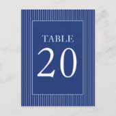 Carte Postale Numéros de tableau à rayures (bleu marine / blanc) (Devant)