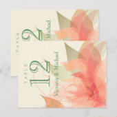 Carte Postale Numéros de tableau Abstrait Floral Orange Ice Ecru (Devant / Derrière)