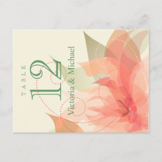 Carte Postale Numéros de tableau Abstrait Floral Orange Ice Ecru