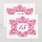 Carte Postale Numéros de tableau de cadre rose Orné (Devant / Derrière)