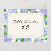 Carte Postale Numéros de tableau Dentelle bleu Hydrangée Florale (Dos)