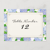 Carte Postale Numéros de tableau Dentelle bleu Hydrangée Florale (Devant)