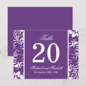 Carte Postale Numéros de tableau des côtés Damas (violet/blanc) (Devant / Derrière)