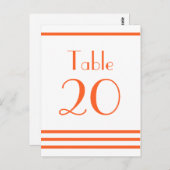 Carte Postale Numéros de tableau des rayures modernes (orange) (Devant / Derrière)