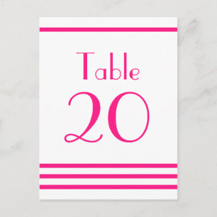 Carte Postale Numéros de tableau des rayures modernes (rose chau
