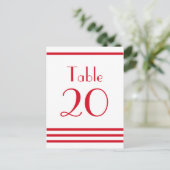 Carte Postale Numéros de tableau des rayures modernes (rouge) (Debout devant)