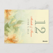Carte Postale Numéros de tableau - Floral Abstrait - Sage Jaune (Dos)