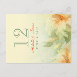 Carte Postale Numéros de tableau - Floral Abstrait - Sage Jaune
