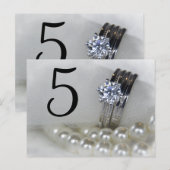 Carte Postale Numéros de tableau Mariage des anneaux de diamant (Devant / Derrière)