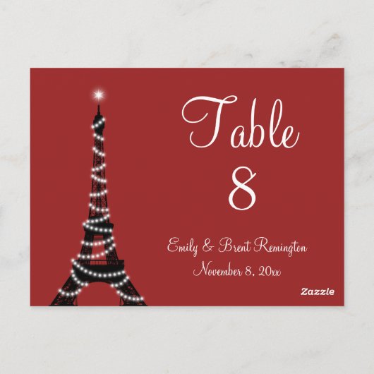 Carte Postale Numéros de tableau Paris Lights (Dos)