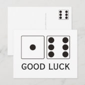 Carte Postale Numéros DICE pips 1 + 6 + votre texte (Devant / Derrière)